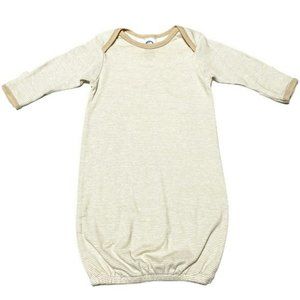 Gerber Pajama Tan Stripe Nightgown Sleeper with Foldable Mittens